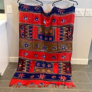 Batik Sarong, red, blue, brown multicolor